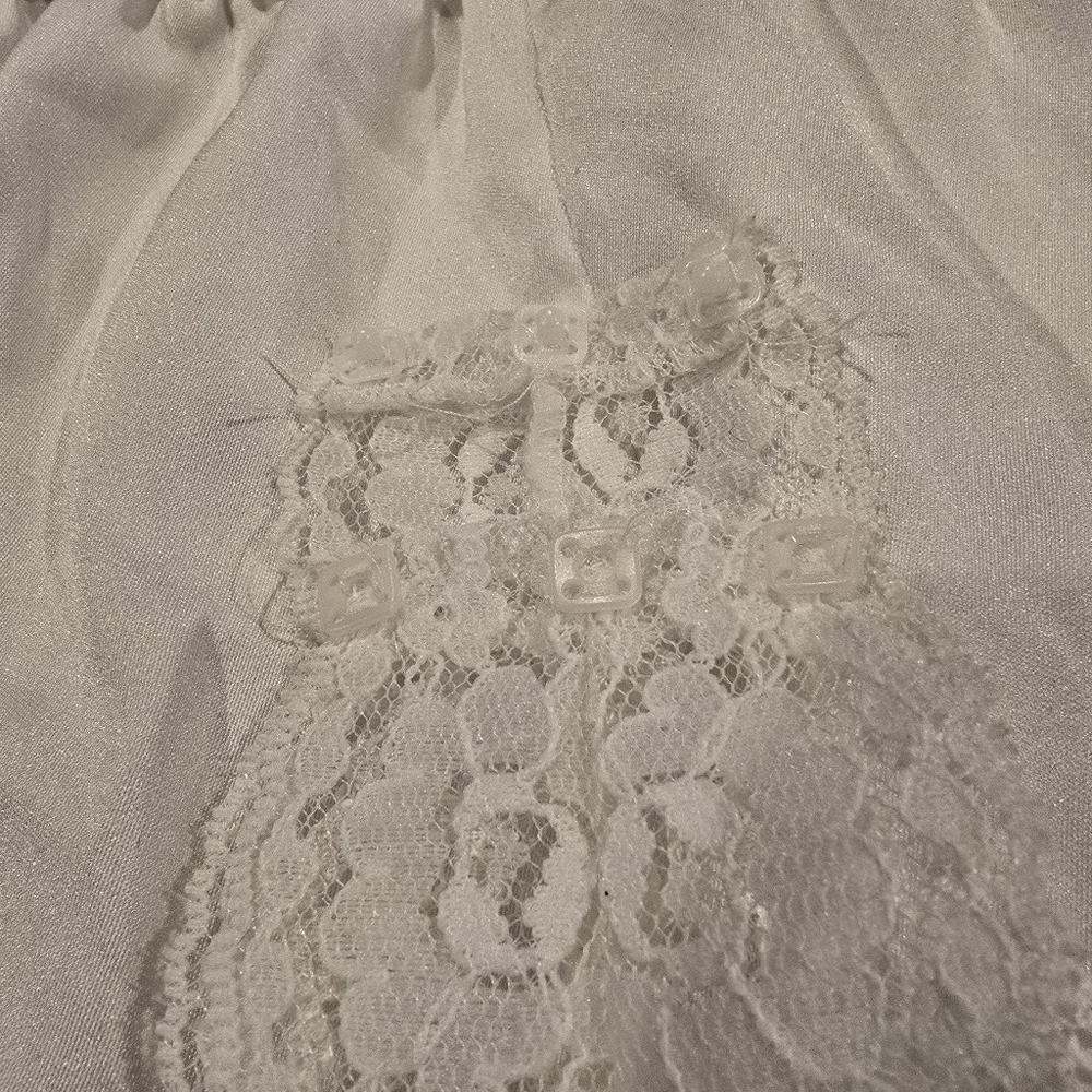 Retro Cinema Etoile Intimate Bodysuit Teddy V-neck Embroidered White Size Large. - Picture 11 of 16